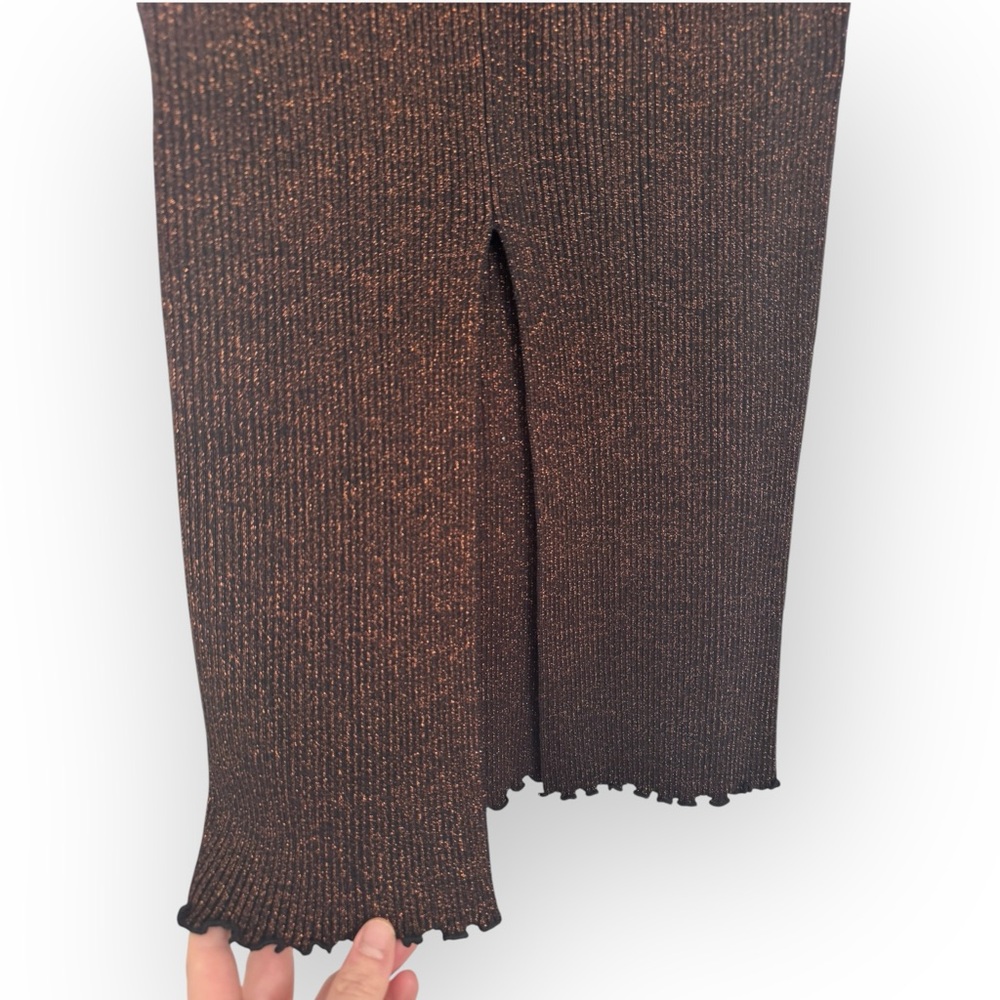 ALEXANDER WANG $385 Retail Brown Ribbed Knit Maxi Skirt, Size Small - Picture 13 of 14